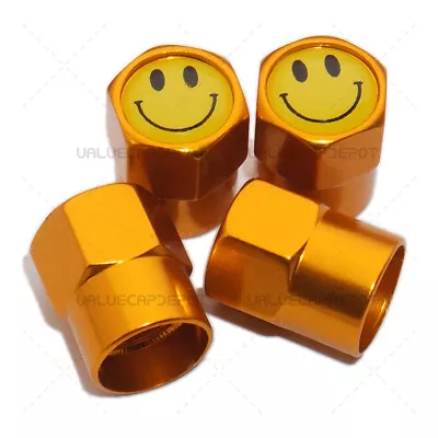 4pcs Hex Fit Smile Car Wheels Tire Air Valve Caps Stem Dust Cover Decor Gold • $7.99