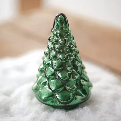 Mercury Glass Retro Christmas Tree In Green - Christmas Vintage Style • $19.99