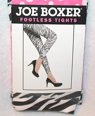 Joe Boxer Black/White Zebra Print Footless Tights - Medium/Large • £4.97
