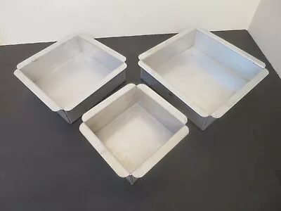 Lot Of 3 Magic Line Aluminum Professional Baking Pans Square Cake Pan 7  6  4.5  • $20