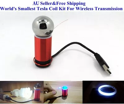 AU World's Smallest 5V/1W Tesla Coil Kit For Wireless Transmission Experiment • $29.99