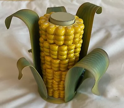 Vintage Ear Of Corn Napkin Rings & Holder Set- 7 Pieces--Super Cute • $15