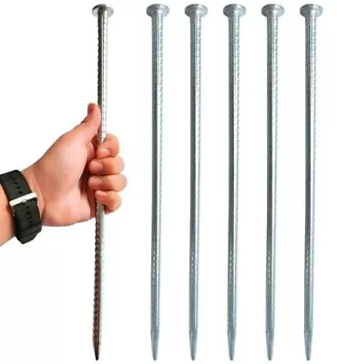 Rebar Stakes 16 Inch Metal Spikes For Asphalt 1/2 Inch Diameter-6 Pack Ground... • $32.66