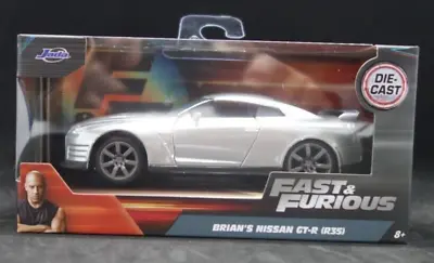 JADA Fast And Furious Brian's Nissan GT-R R35 Silver 1:32 • $34.99