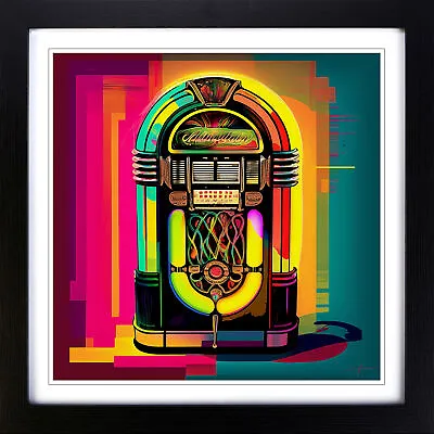 Jukebox Fauvism Wall Art Print Framed Canvas Picture Poster Decor Living Room • £34.95