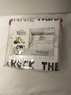NWT.Disney Minnie Mouse 3 Piece Twin Sheet Set Pillowcase Microfiber Bedding  3+ • $25.99
