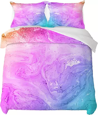 Tie Dye Bedding Queen Full Size Comforter Set Colorful Teen Girl Printed Waterc • $26.23