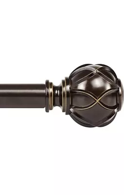 KAMANINA 72-144 Inch Metal Curtain Rods With Bronze Netted Texture Finials • $25