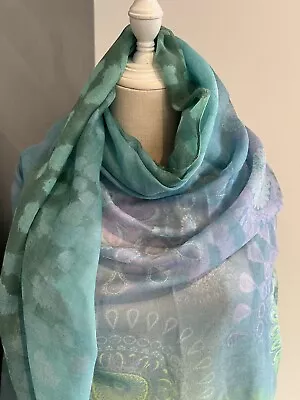 Desigual Blue Green Foulard Rectangle Helena Scarf Wrap New With Tags Paisley • $49.95