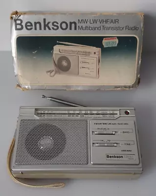 Vintage Benkson MW/LW/VHF/AIR Multiband Portable Transistor Radio In *VGC* • £24.99