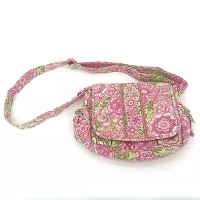 Vera Bradley PETAL PINK Lindsay Crossbody Purse Adjustable Strap Floral Cotton • $21.37