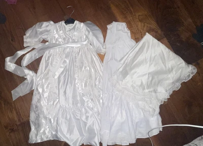 £30 • Buy Victoria Rose Christening Gown 6 -12 Mths, Clair De Lune Satin Shawl + Petticote