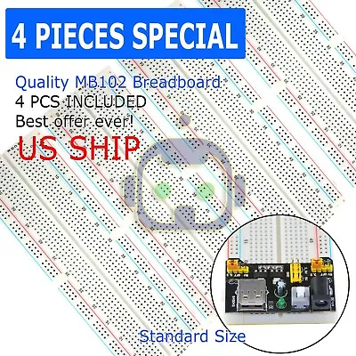 4X MB-102 830 Point Prototype PCB Solderless Breadboard Protoboard US • $9.95