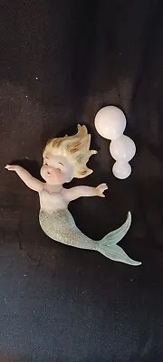 Vintage Napco/ Norcrest Ceramic MERMAIDS Wall Plaque Figurines • $100