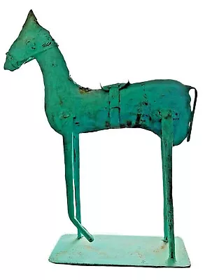 Antique Steel Metal FOLK ART Horse Figure Statue Natural Aged Patina • $39.99