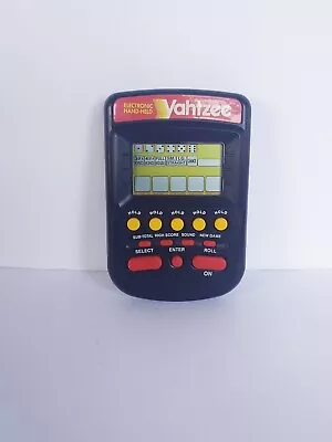 Vintage 1995 Yahtzee Electronic Handheld Game Milton Bradley MB Tested Black  • $20