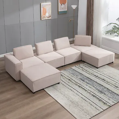 Convertible Modular Sofa SetL/U Shaped Variable Couch6PCS Sectional Sofa Couch • $599.99