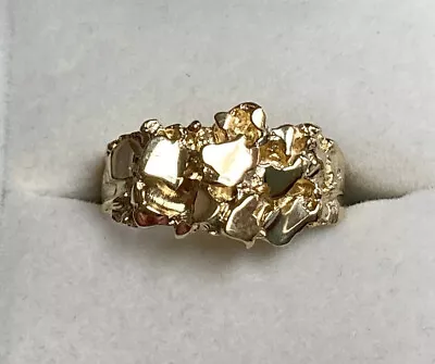 $489.99 • Buy Men's Large Nugget Ring ~ 14 Karat Yellow Gold ~ Size 11