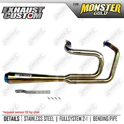 Exhaust Gold Fit Harley Davidson Sportster 1200 FULLSYSTEM 2 Into 1 1999-2017 • $469