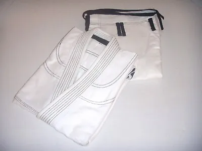 Brazilian Jiu Jitsu Gi For Mens - WHITE/BLACK Pearl Weave 100% Cotton (Washed) • $69.95