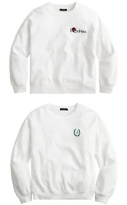 J.Crew Embroidered Sweatshirt Womens University Terry Long Sleeve 100% Cotton • $29.95