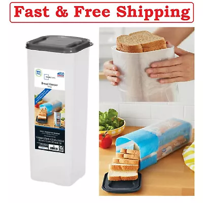 Mainstays Bread Storage Container Durable Plastic Single-Loaf Keeper With Lid • $8.88