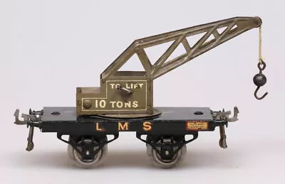 Hornby O Gauge No.1 LMS Crane Truck Grey / Black Gold LMS Open Axle Guards • £14.99