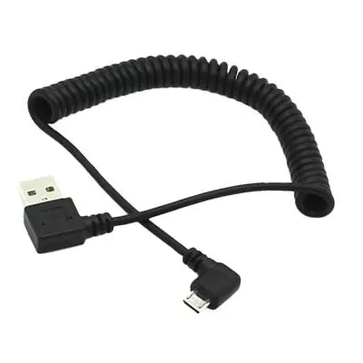 1m Spring Coiled USB 2.0 Male A To Micro USB 5-pin Cable • £7.55