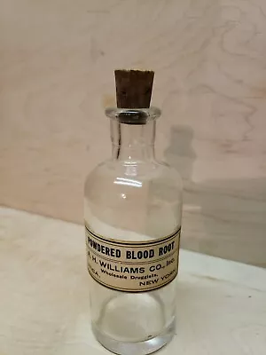 Vintage Medicine Bottle W/ Stopper Powered Blood Root • $20
