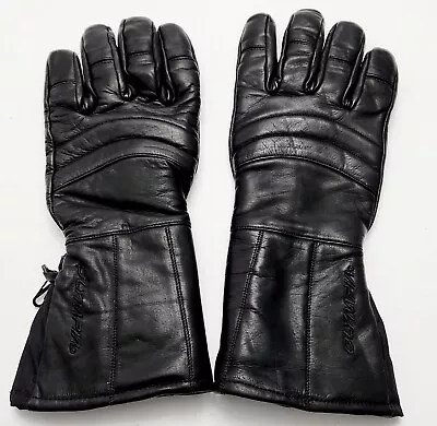 Olympia Black Leather Motorcycle/Riding Gauntlet Gloves Mens XL Style #8800 VG • $14.99