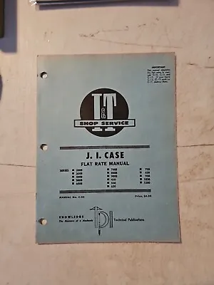 I & T 1969 J I Case Tractor Shop Service Flat Rate Manual No. C-22 • $8.05
