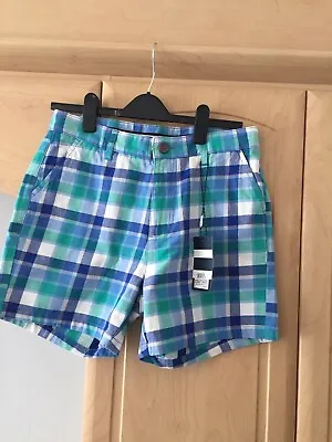 Mens Crew Clothing Madras Blue Check Bermuda Shorts Size Small 30 Inch..New £55 • £9.99