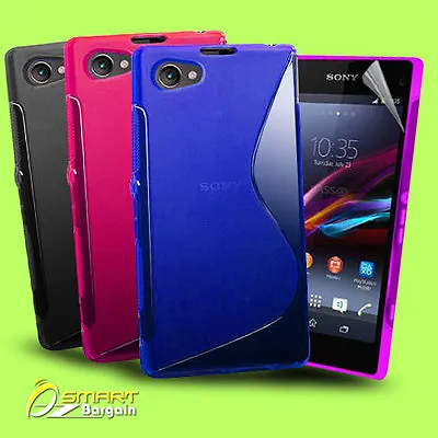 S Curve Gel Case For Sony XPERIA Z1 Compact Mini + Scr Gd TPU Jelly Soft Cover • $4.99