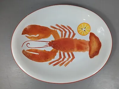 Crater & Barrel Hand Painted Lobster Serving Platter Seafood Buffet Coll. L 16  • $44