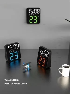 Digital LED Desk Alarm Clock With Temperature Display (Voice Control) • $15.99