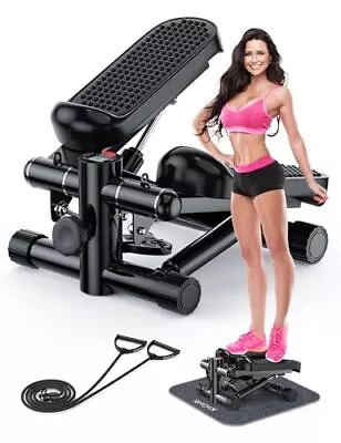 Steppers For Exercise At Home Mini Stair Stepper 330 Lb Capacity Black • $88.39