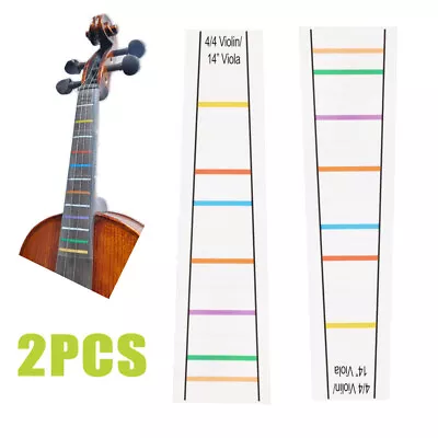 4/4 Violin Fretboard Sticker Tape Fiddle Fingerboard Chart Finger Marker 2Pcs • $6.50