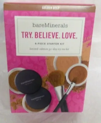 BAREMINERALS TRY  BELIEVE LOVE  30 DAY TRY ME KIT 6 PCS GOLDEN DEEP Bisque Veil • $19.95