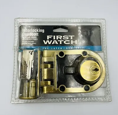 First Watch Security Polished Brass Double Cylinder Interlocking Door Deadbolt • $9.75