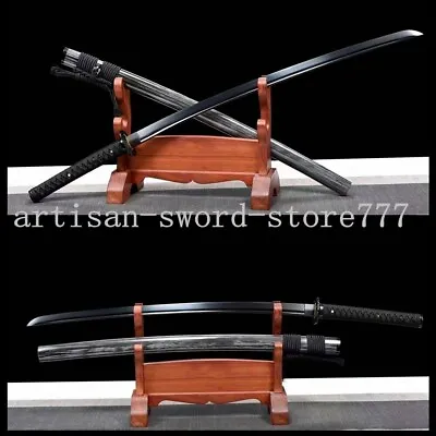 Hand Forged Black 9260 Spring Steel Blade Japanese Samurai Full Tang Katana • $162.75