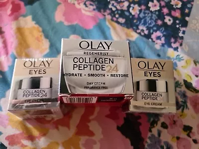 Olay Regenerist Collagen Peptide 24 Day Cream Fragrance Free +2 Eye Cream • £23