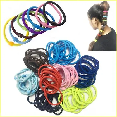 10 Hair Bands Elastics Bobbles Strong Thick Stretchy Girls  Black Color School • £0.99