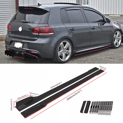 $84.94 • Buy For VW Golf MK5 MK6 MK7 GTI 78.7  2M Side Skirt Extension Rocker Panel Splitter