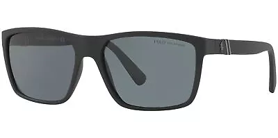 Polo Ralph Lauren Men's Matte Black Classic Square Sunglasses - PH4133-528487-59 • $59.99