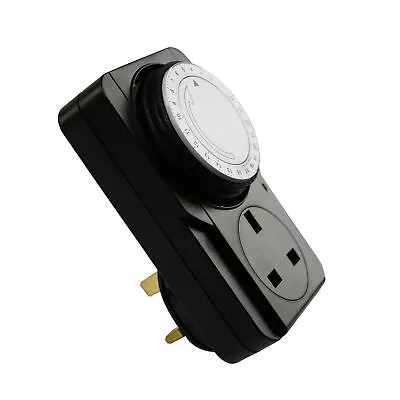 Premium Quality 24 Hour Mains Black Plug In Programmable Timer Security 13 Amp • £6.99