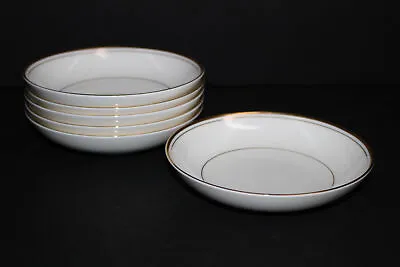 6 Mikasa Wheaton Bone China 5-5/8  Fruit/dessert Bowls-gold Trim-narumi Japan • $25.49