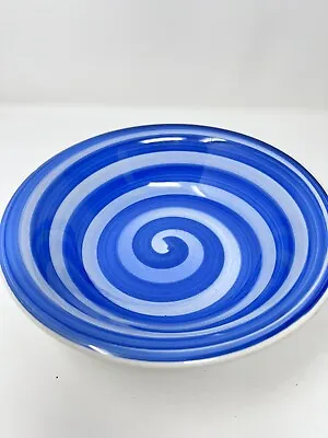 La Primula 8.25” Pasta/Soup Bowl Made In Italy Circles Blue & Light Blue Swirl • $8.50