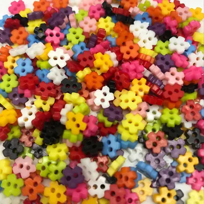 £6.73 • Buy Lot 50 Button Crafts Flower 6mm 2 Hole Scrapbooking DIY Decoration Haberdashery