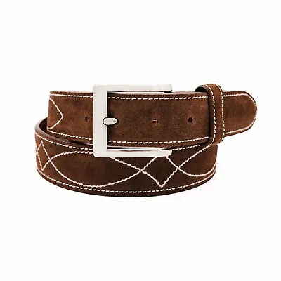 Buckaroo Brown Italian Suede Leather Belt (Made In U.S.A) • $110