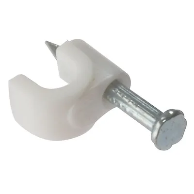 Box Of 100 X 3.5mm White Cable Wall Clips • £2.49